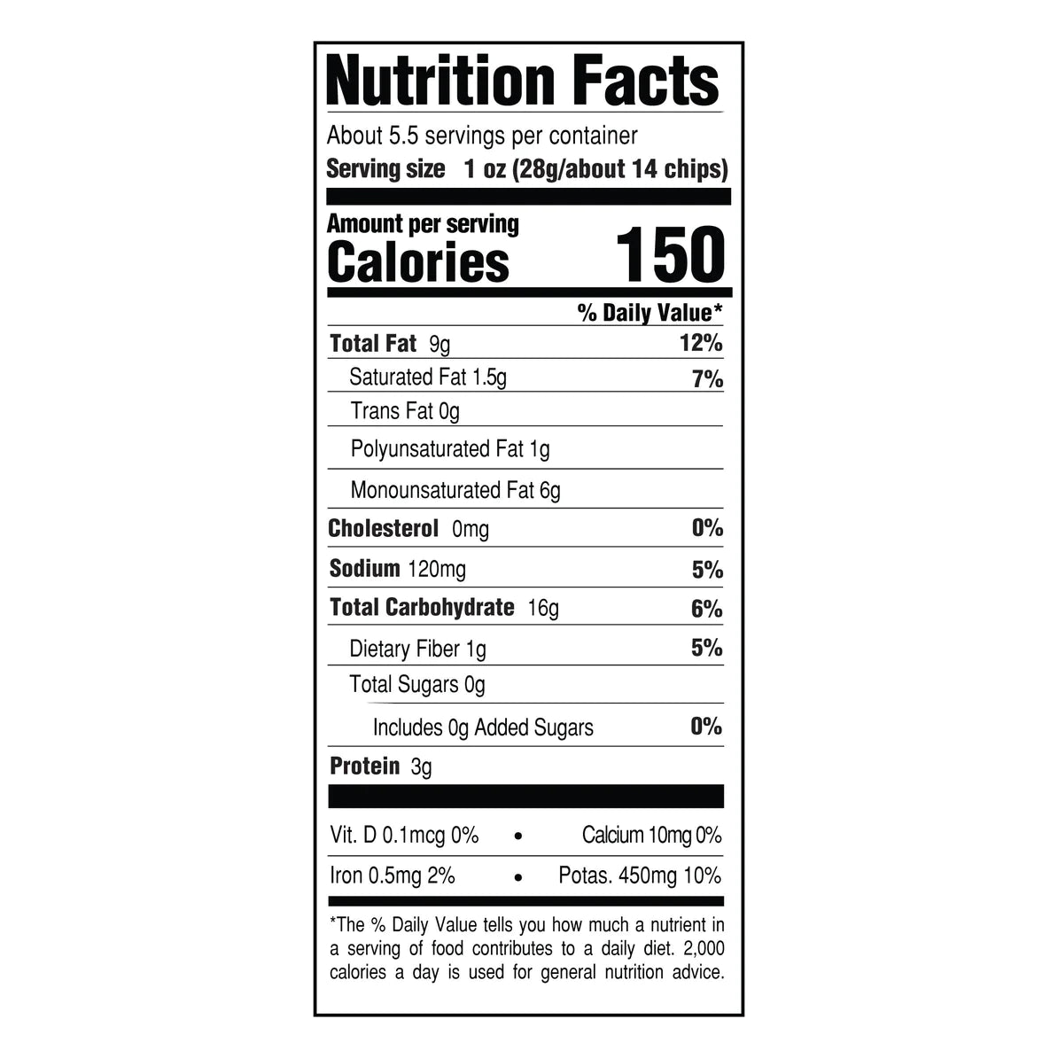 Kettle Style Potato Chips - Avocado Oil - Classic Sea Salt