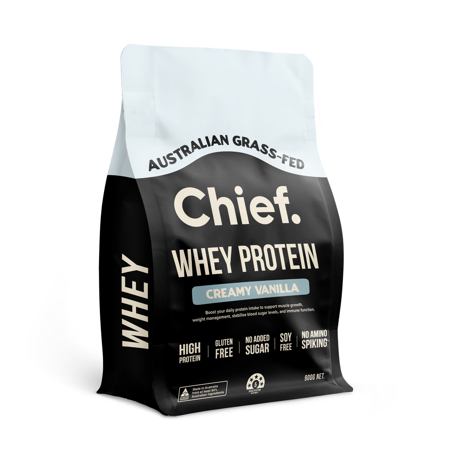 Grass-fed Whey Protein Powder - Creamy Vanilla