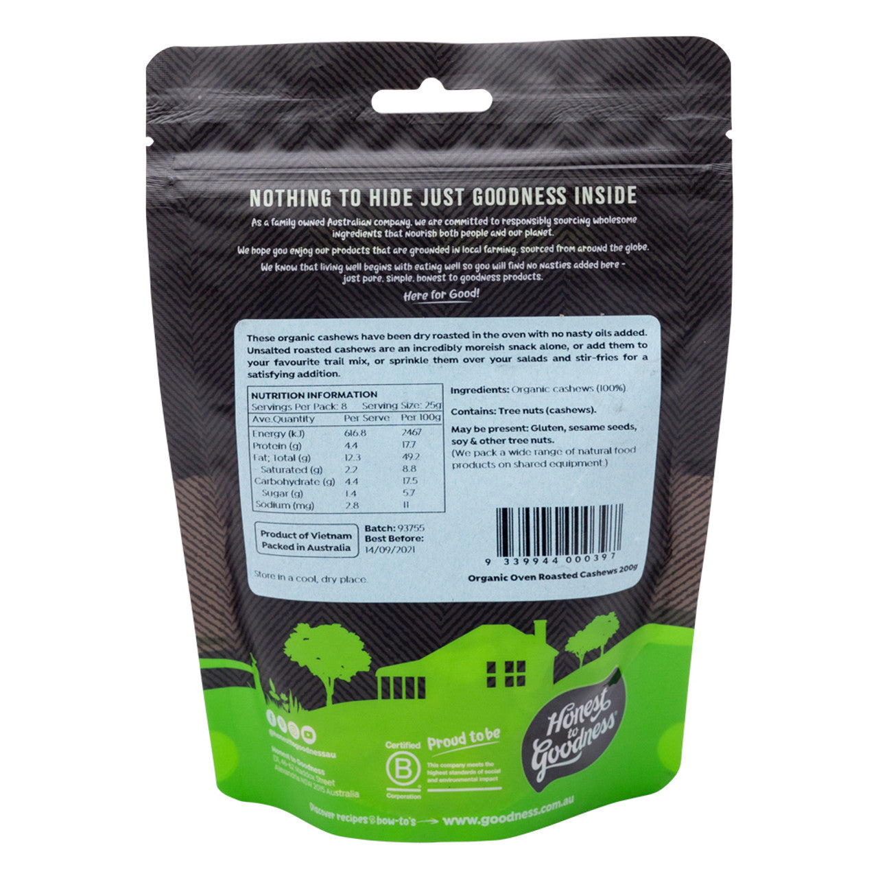 Organic Oven Roasted Cashews