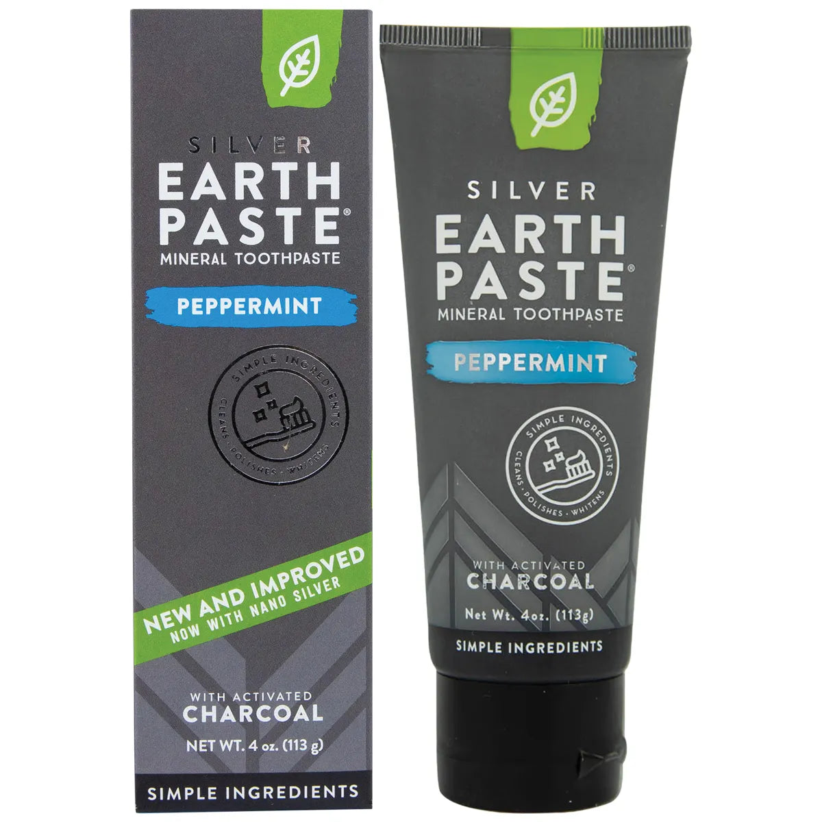 Earthpaste Toothpaste with Silver Peppermint & Charcoal