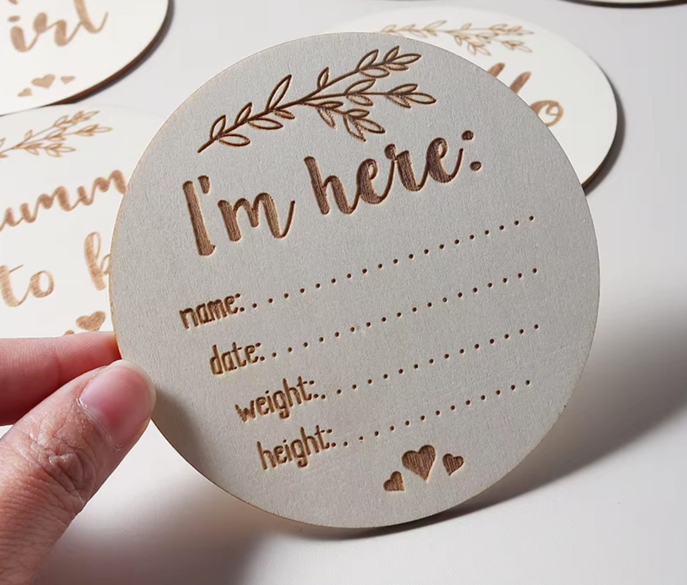 Wooden I'm here Baby Plaque
