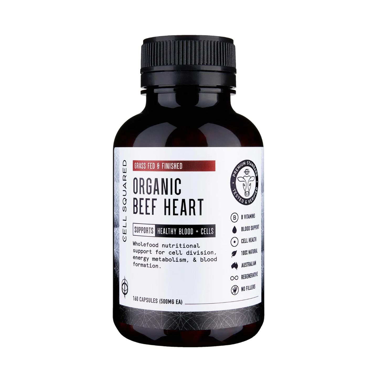 Organic Grass Fed Beef Heart Capsules