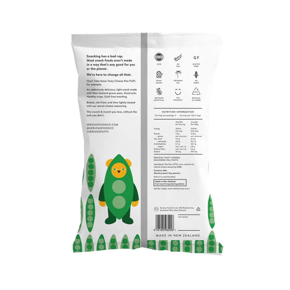 Serious Puffs - Tasty Cheese (5 Snack Pack)
