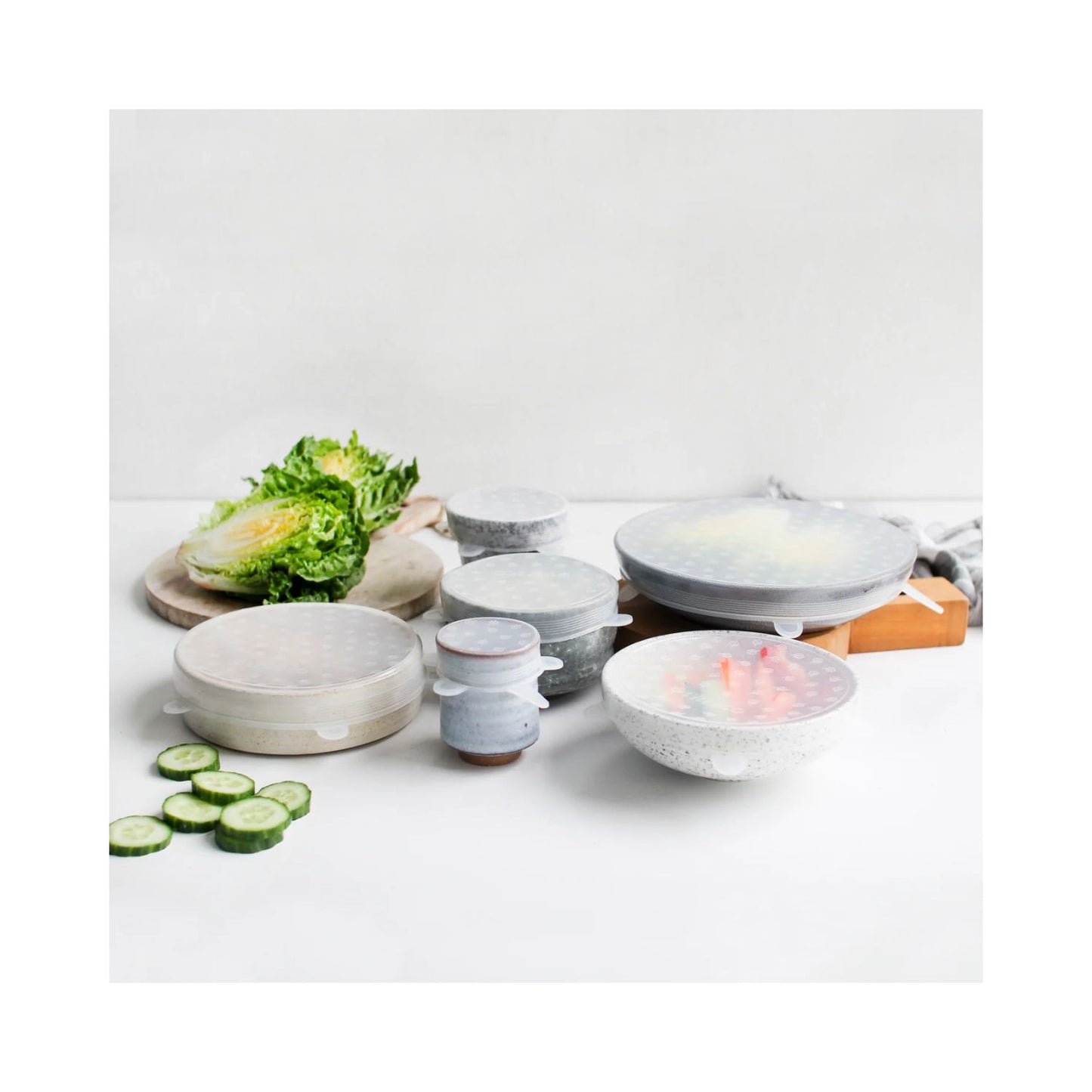 Reusable Silicone Food Covers - Set of Six