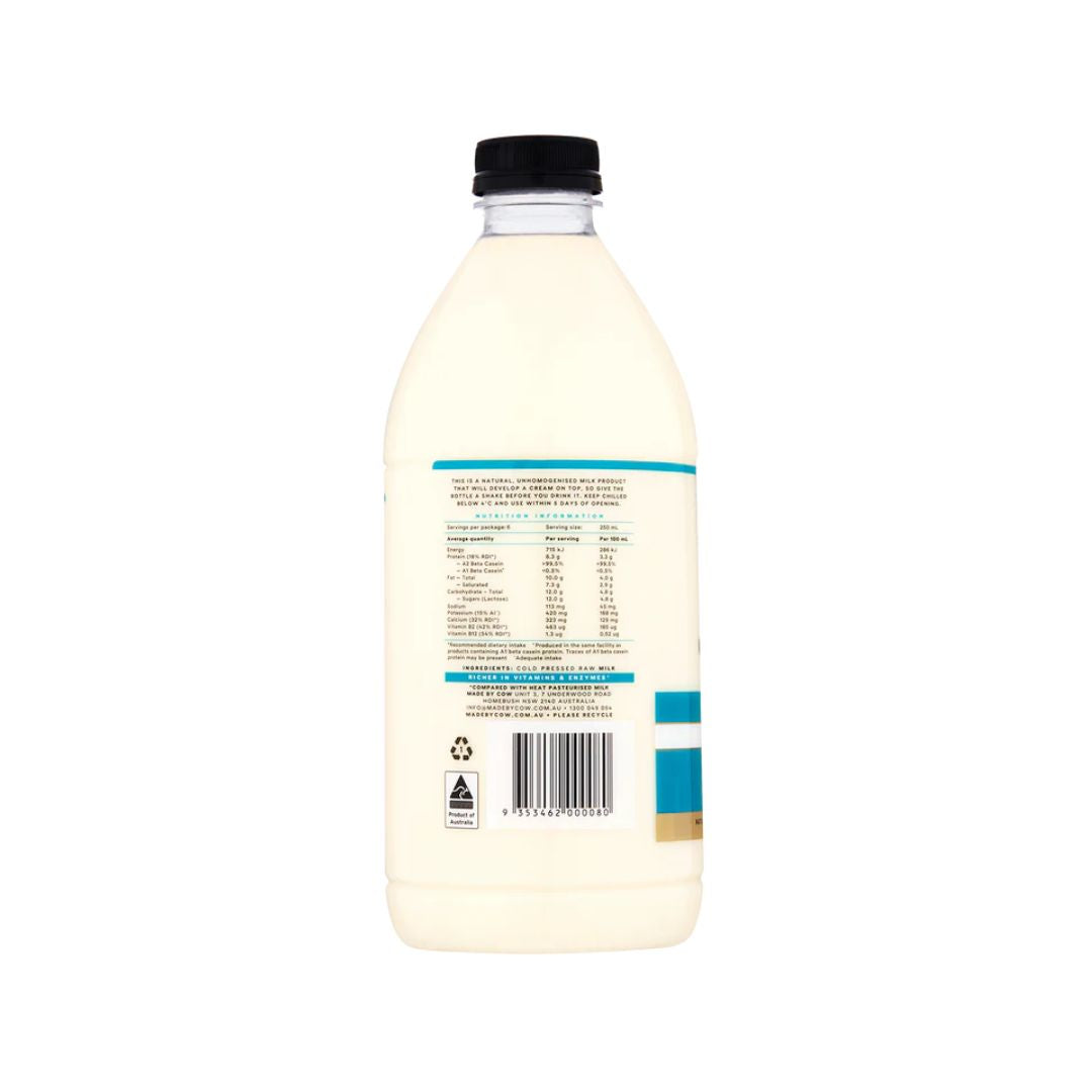 Cold Pressed Raw A2 Jersey Milk