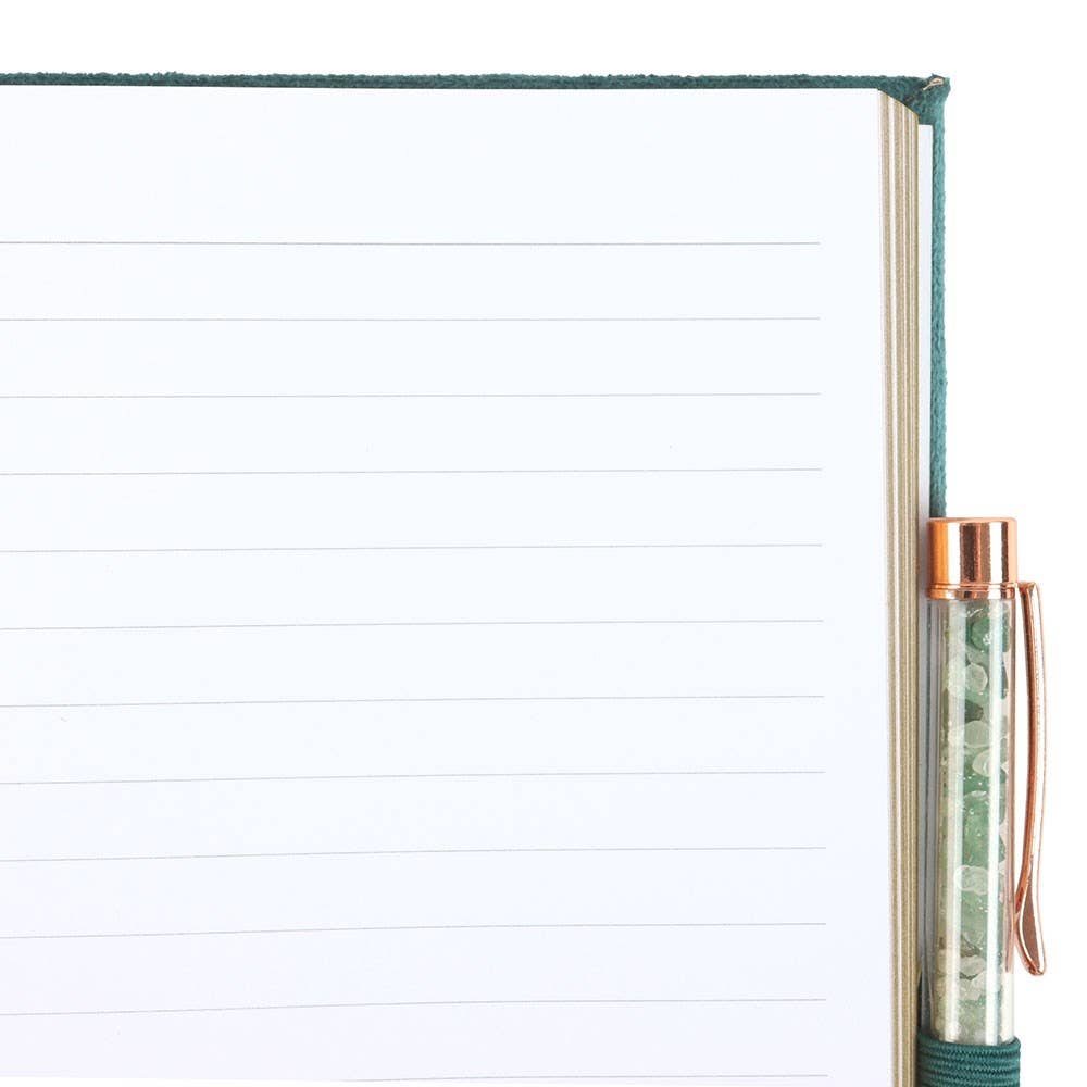 Book Of Abundance Journal with Green Aventurine Crystal Pen