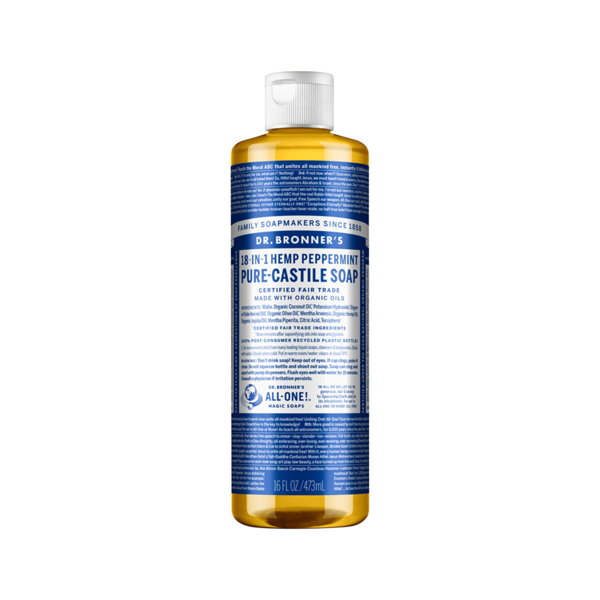 Pure-Castile Soap Liquid (Hemp 18-in-1) Peppermint