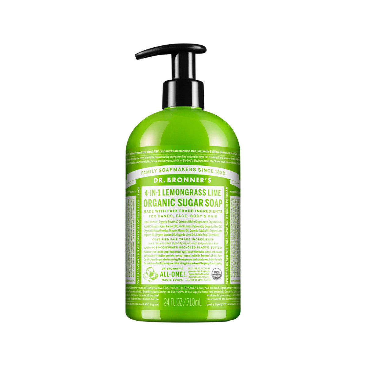 Organic Pump Soap (Sugar 4-in-1) - Lemongrass Lime