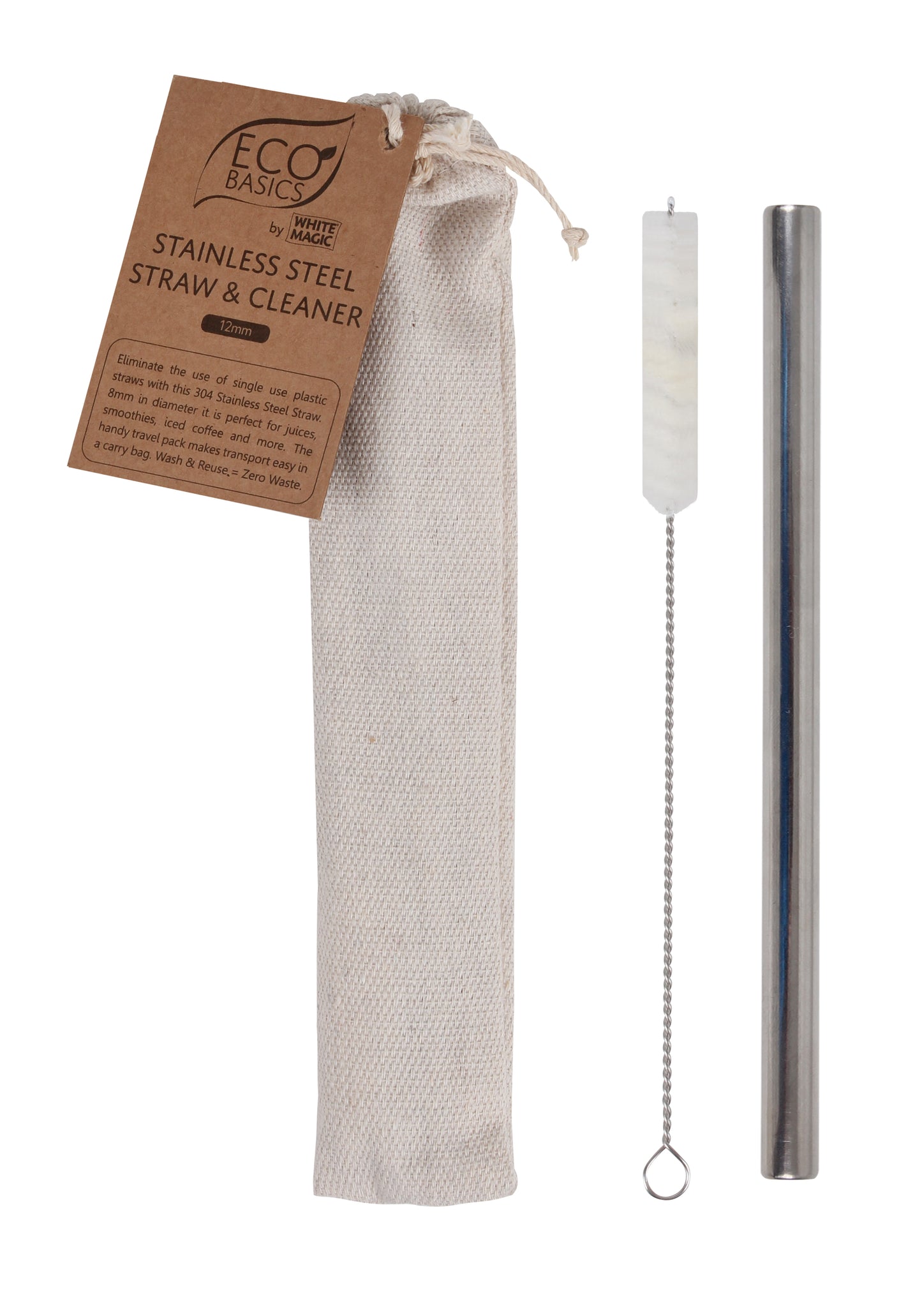 Eco Basics S/Steel Straw&Brush