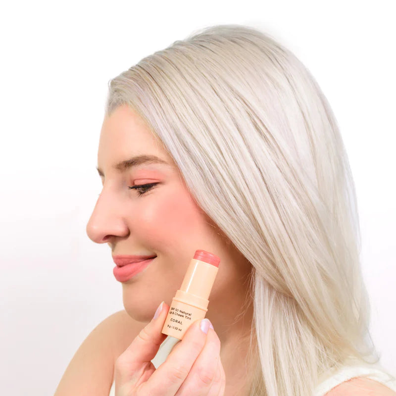 SPF 50 Natural Lip & Cheek Tint - Coral