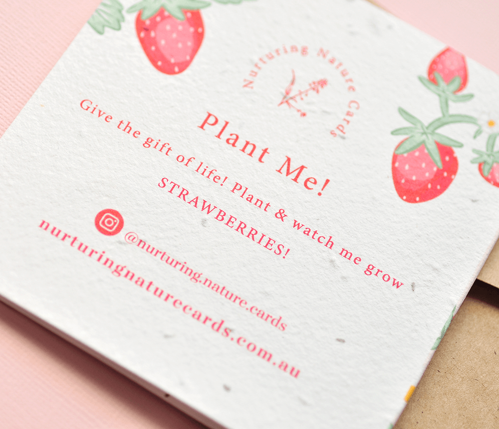 Strawberry Kisses Plantable Greeting Card