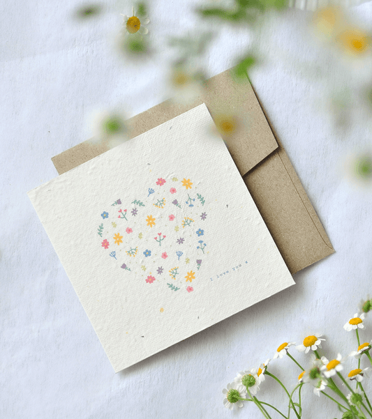 Floral Heart Plantable Greeting Card