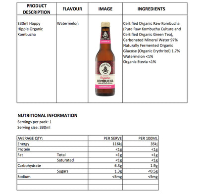 Organic Kombucha - Watermelon