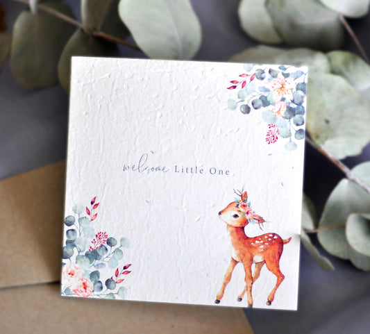 Oh Deer Baby Shower Plantable Greeting Card