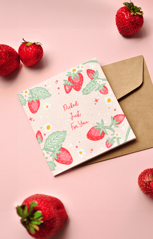 Strawberry Kisses Plantable Greeting Card