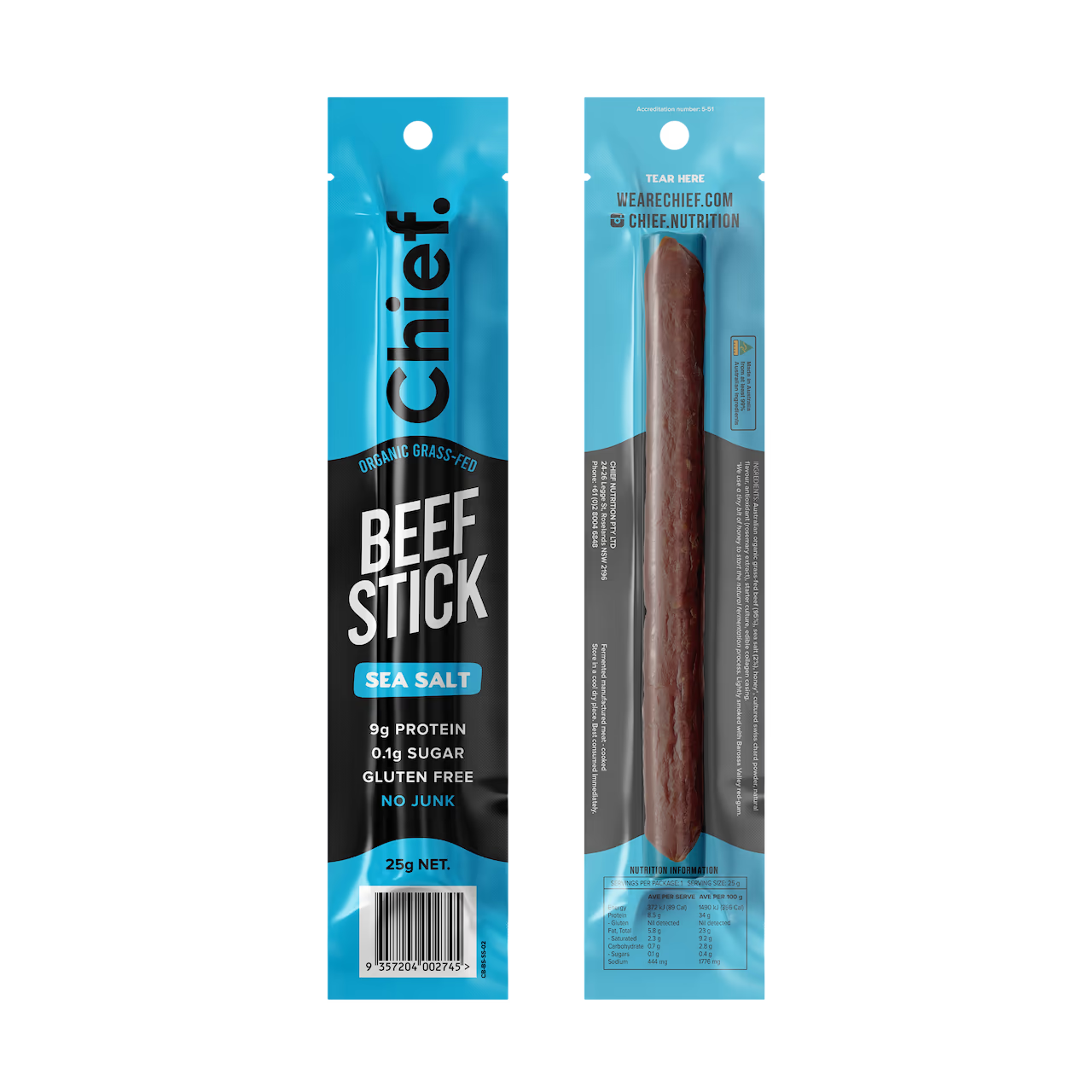 Grass Fed Beef Stick - Sea Salt