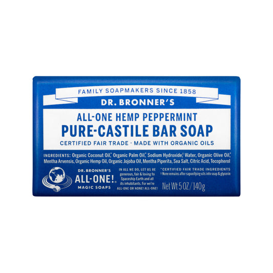 Pure-Castile Bar Soap (Hemp All-One) Peppermint 140g