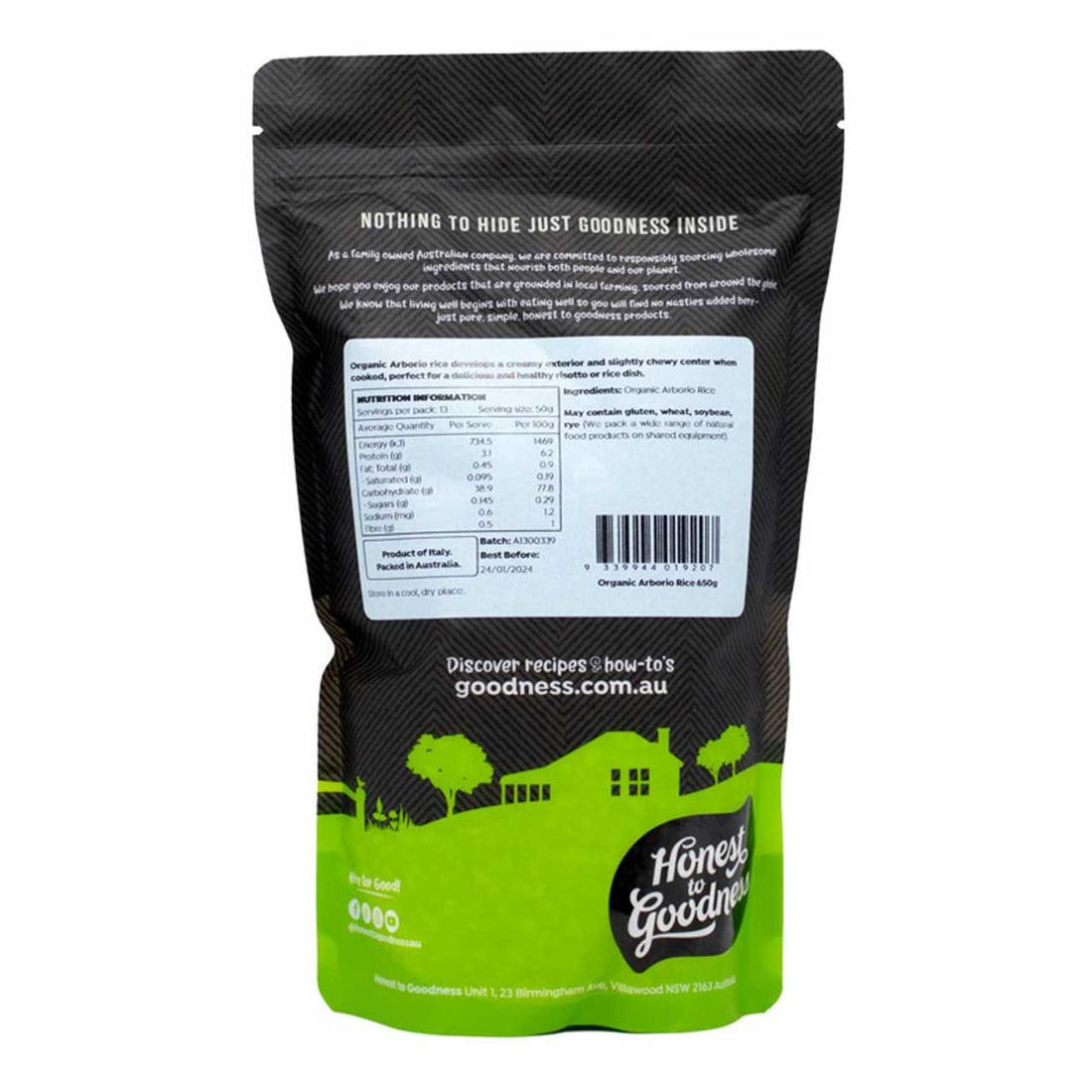 Organic Arborio Rice Nourish Health Hub