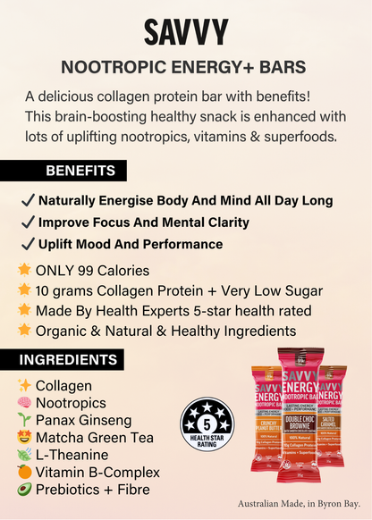 ENERGY+ Nootropics Collagen Protein Bar - Salted Caramel