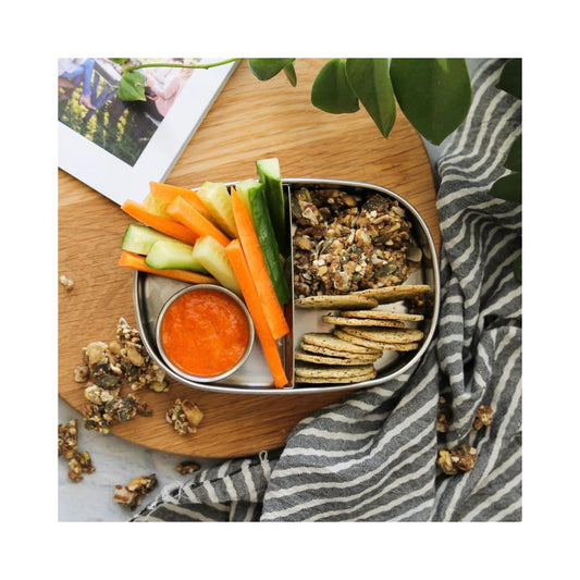 Stainless Steel Bento Snack Box - 2 Compartment