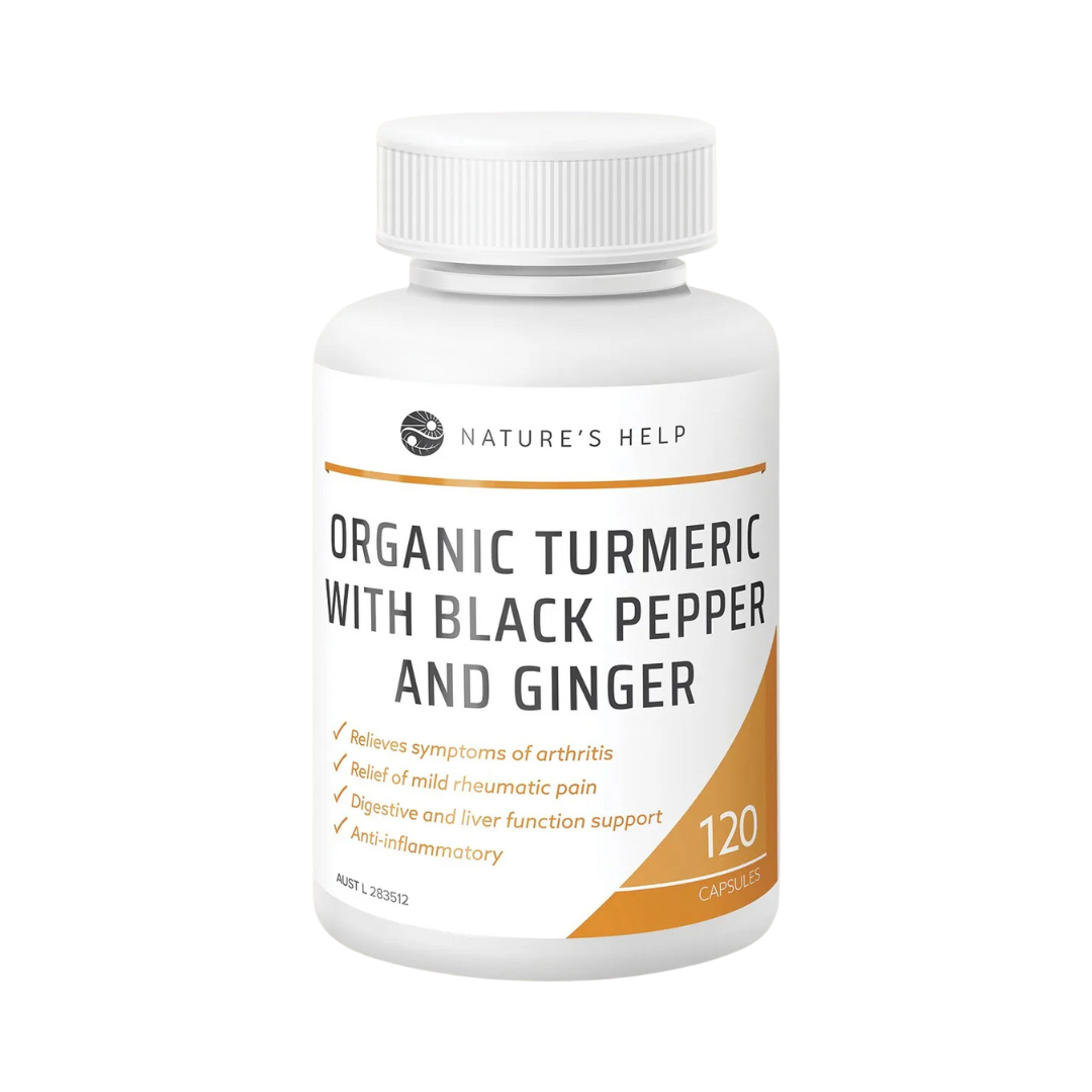 Organic Turmeric Capsules with Black Pepper Ginger