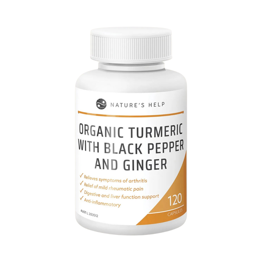 Organic Turmeric Capsules with Black Pepper Ginger
