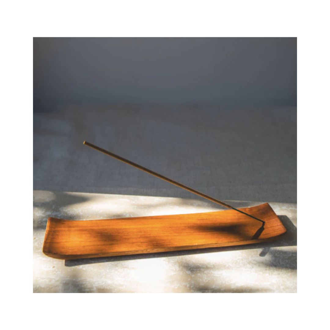 Simple Japanese Style Teak Wood Incense Holder