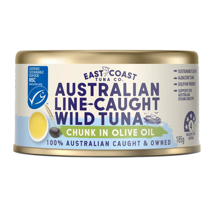 East Coast Tuna Co Australian Line-Caught Tuna in Olive Oil 185g