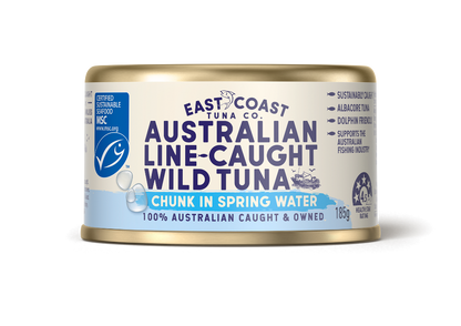 East Coast Tuna Co Australian Line-Caught Tuna in Spring Water 185g