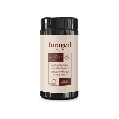 Foraged for You The Mothers Blend Powder front of 220g jar