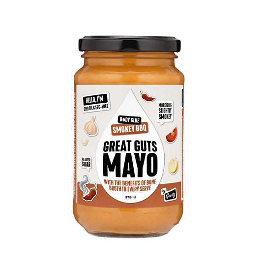 Gevity Great Guts Mayo Smokey BBQ 375ml new packaging front view