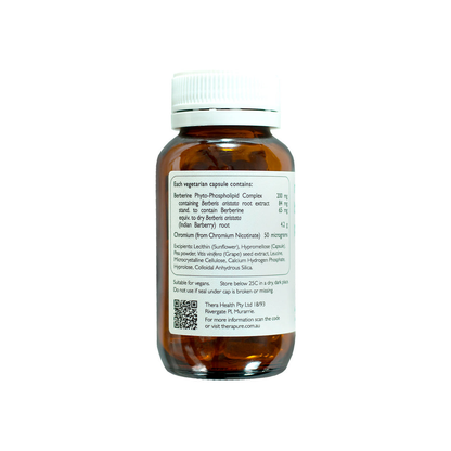 Therapure My Berberine Plus 60 capsules, ingredients and storage label