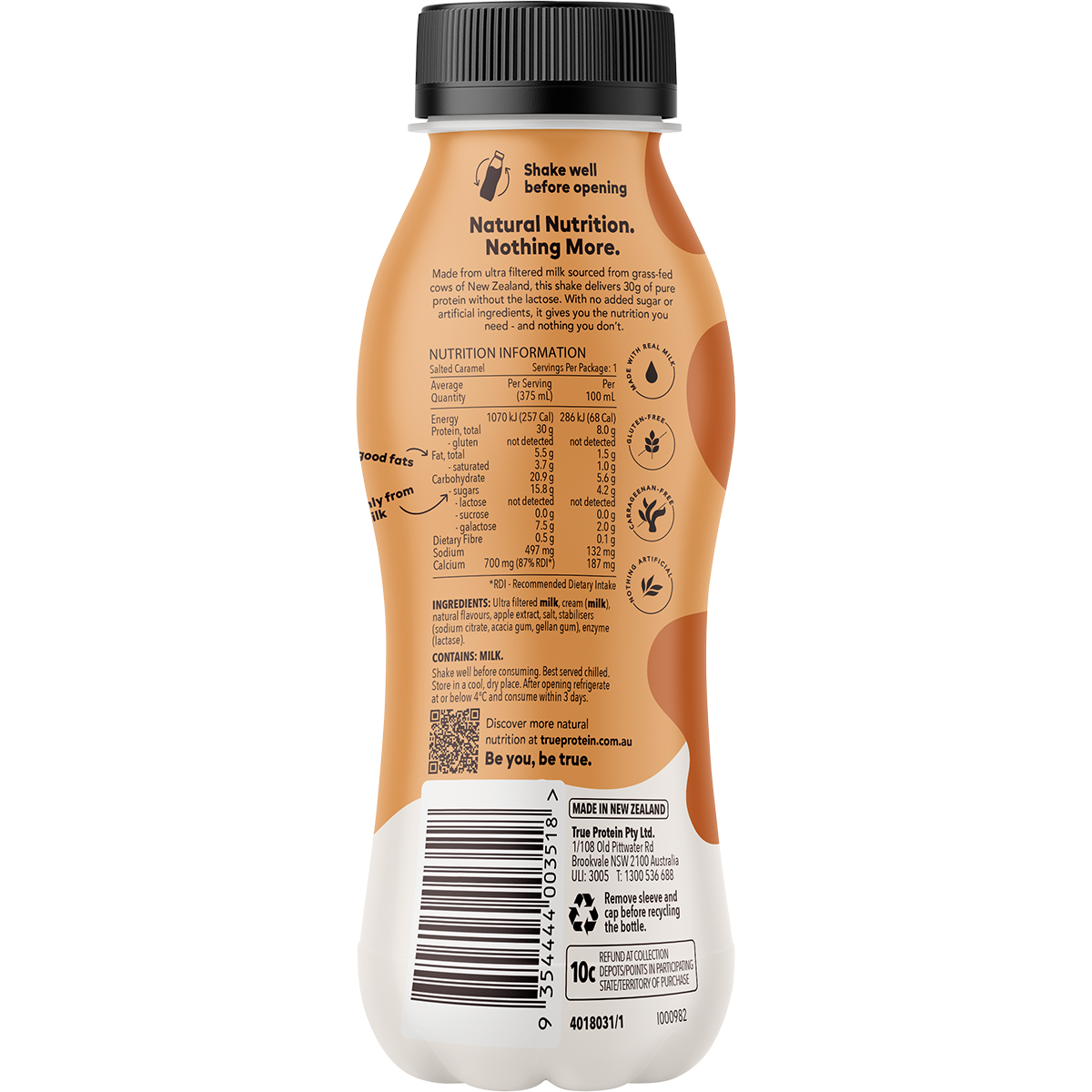 True Protein All Natural Protein Shake Salted Caramel nutrition and ingredients