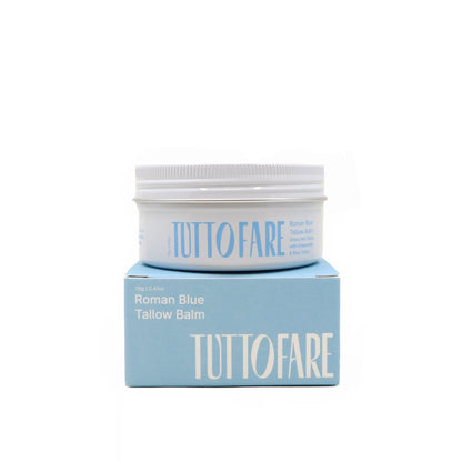 Tuttofare Roman Blue Tallow Balm 70g jar and pale blue box on white background