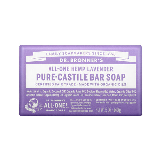 Pure-Castile Bar Soap (Hemp All-One) Lavender 140g