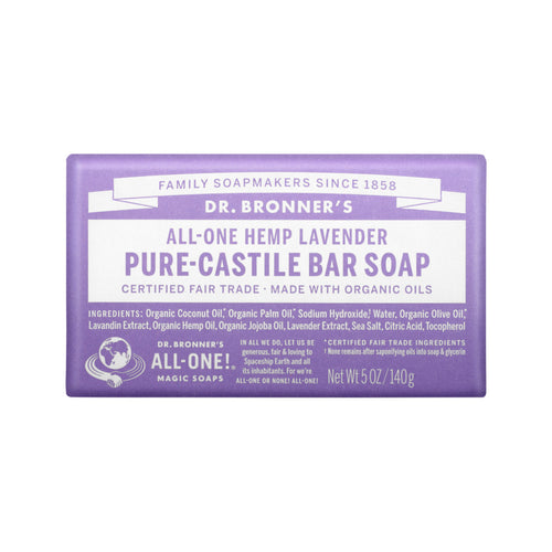 Pure-Castile Bar Soap (Hemp All-One) Lavender 140g
