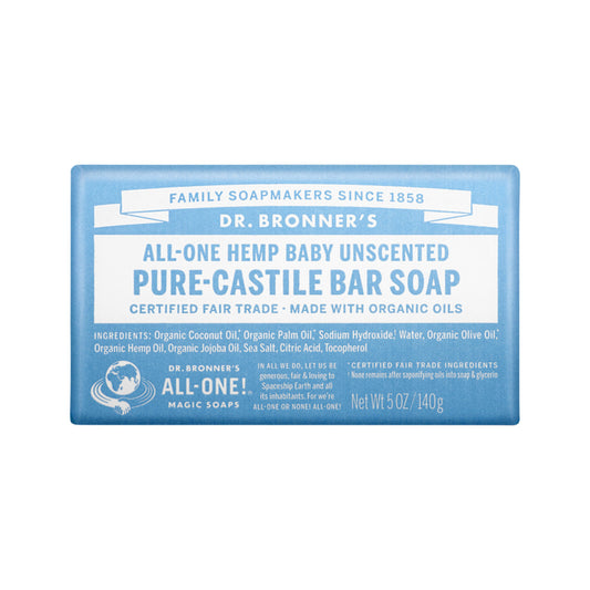 Pure-Castile Bar Soap (Hemp All-One) Unscented (Baby) 140g