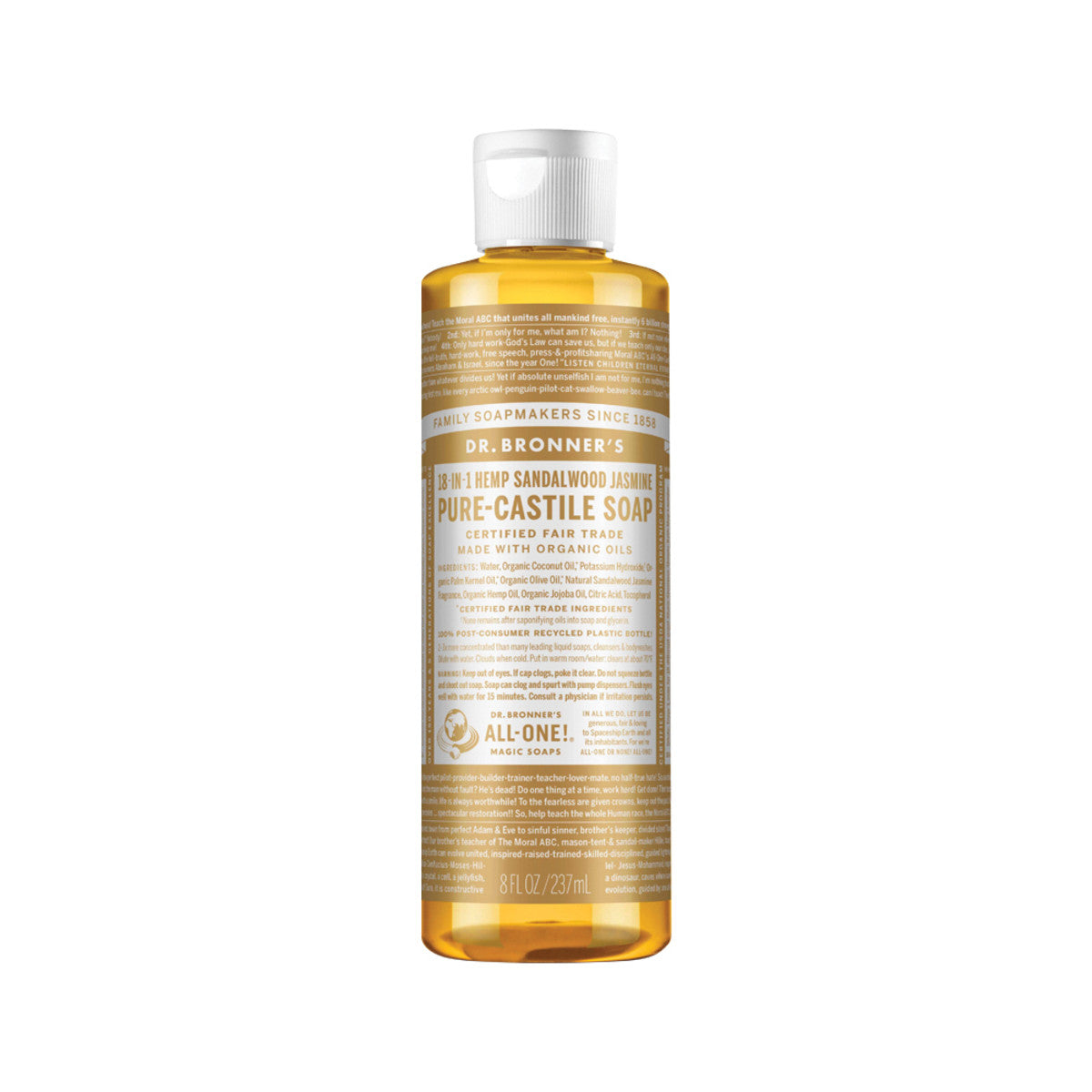 Pure-Castile Soap Liquid (Hemp 18-in-1) Sandalwood Jasmine