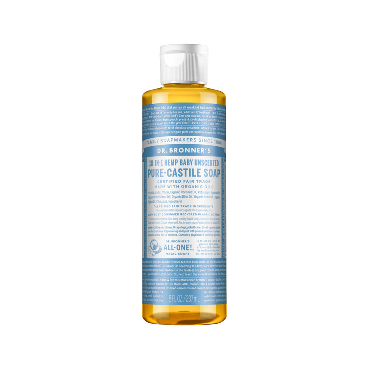Pure-Castile Soap Liquid (Hemp 18-in-1) Unscented (Baby)