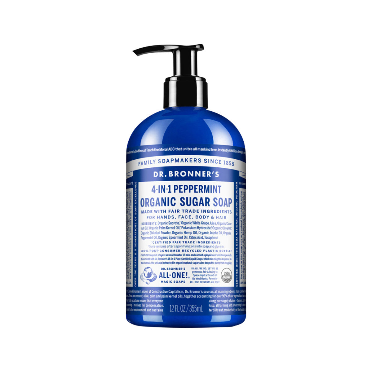 Organic Pump Soap (Sugar 4-in-1) - Peppermint