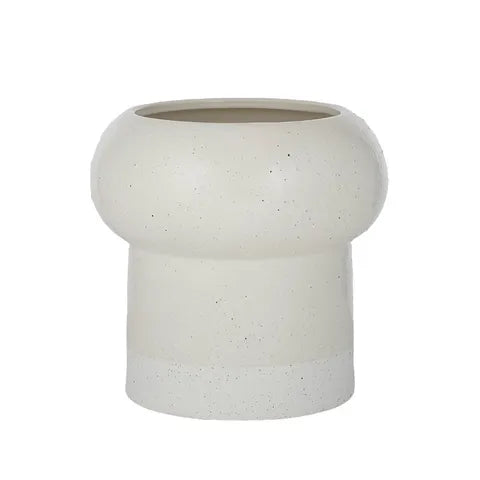 TAI CERAMIC FOOTED POT 25X25CM IVORY